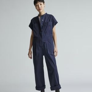 Everlane The Easy Workwear Jumpsuit Navy Blue Size Large